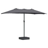 vidaXL Tuinparasol 385 x 209 x 244 cm Polyester en staal Antraciet