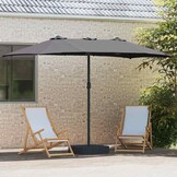 vidaXL Tuinparasol 385 x 209 x 244 cm Polyester en staal Antraciet