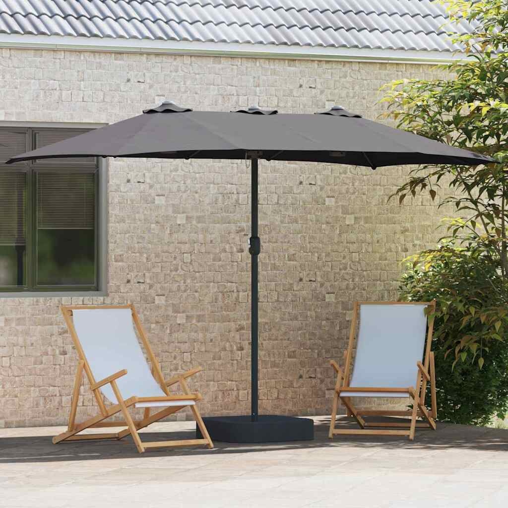 vidaXL Tuinparasol 385 x 209 x 244 cm Polyester en staal Antraciet