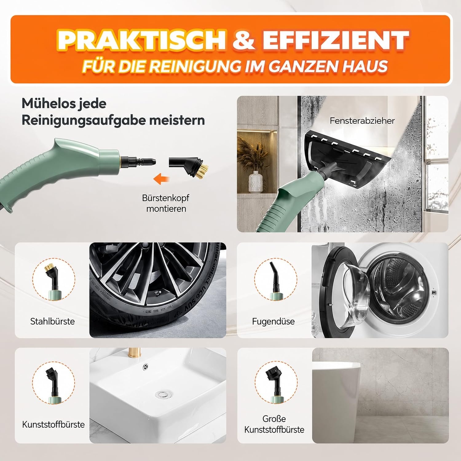 Handstoomreiniger Groen 2500W - 34% Korting!