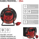 Waterdichte Kabelhaspel Buiten 25m - IP44 | 34% Korting