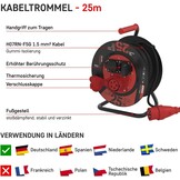 Waterdichte Kabelhaspel Buiten 25m - IP44 | 34% Korting
