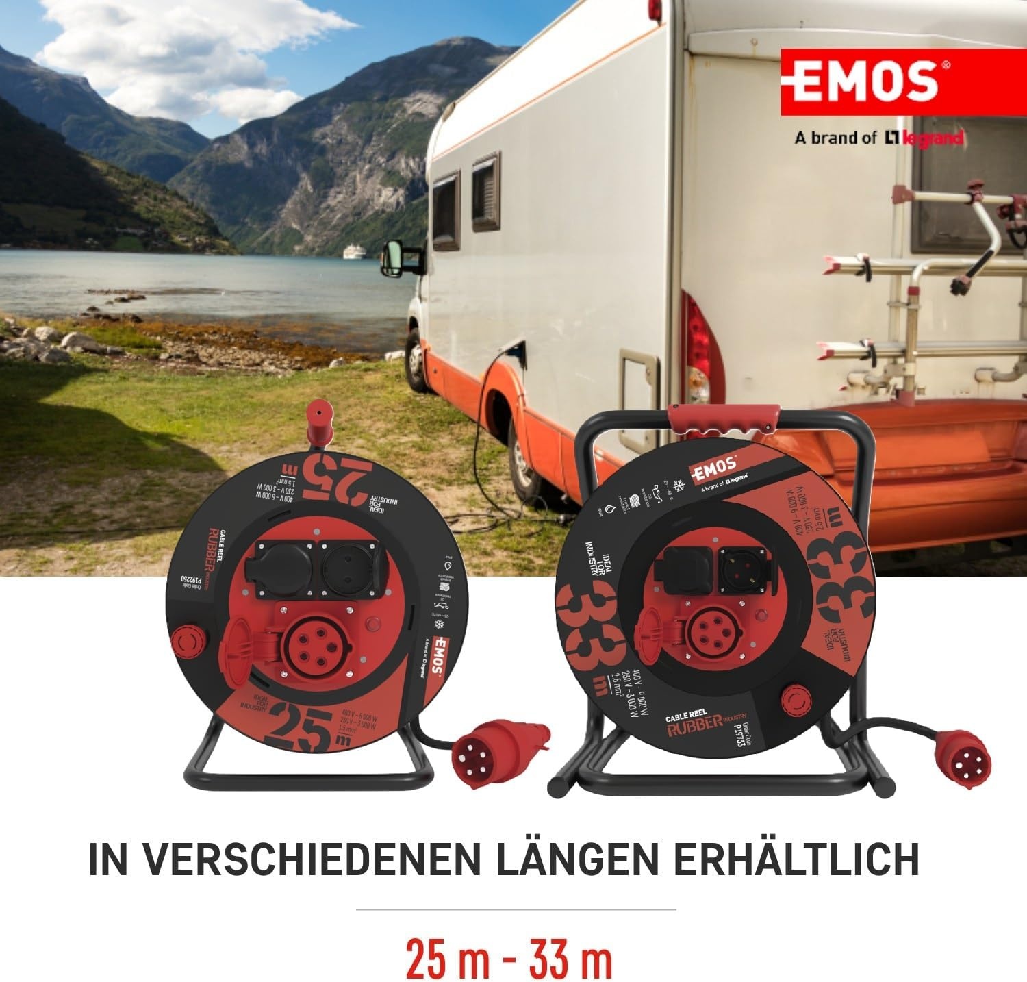Waterdichte Kabelhaspel Buiten 25m - IP44 | 34% Korting