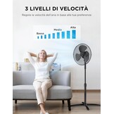 Vloerventilator 40 cm | 3 standen | Zwart | 32% Korting