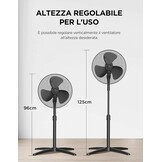 Vloerventilator 40 cm | 3 standen | Zwart | 32% Korting