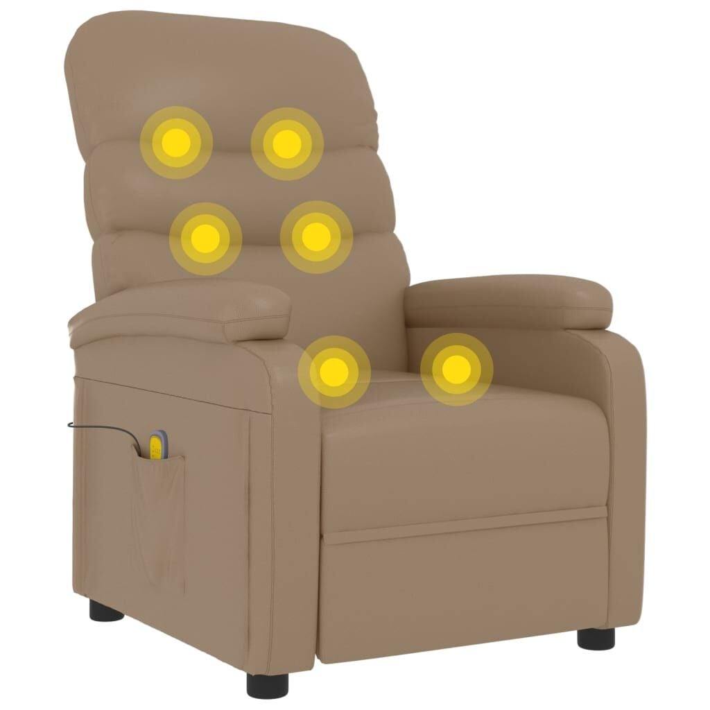 Comfortabele Massagestoel in Cappuccino Kunstleer - 59% Korting
