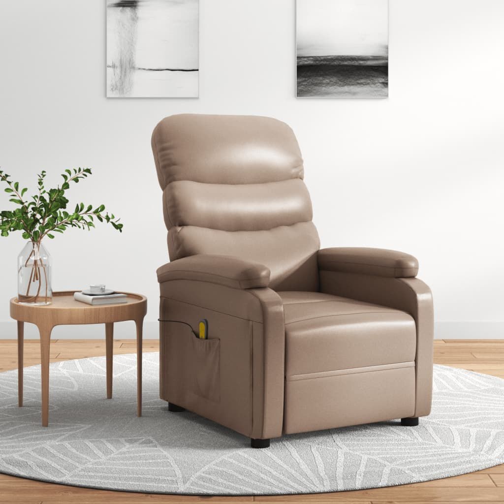 Comfortabele Massagestoel in Cappuccino Kunstleer - 59% Korting