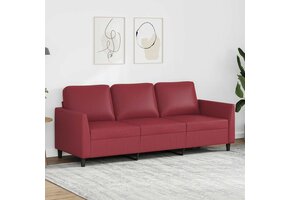 Driezitsbank Wijnrood Kunstleer - 180 cm Breed - 41% Korting