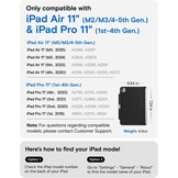 Tablethoes iPad Pro 11" & Air (M2/M3) - Magnetisch, Pennenhouder, Stand - Zwart - 33% Korting