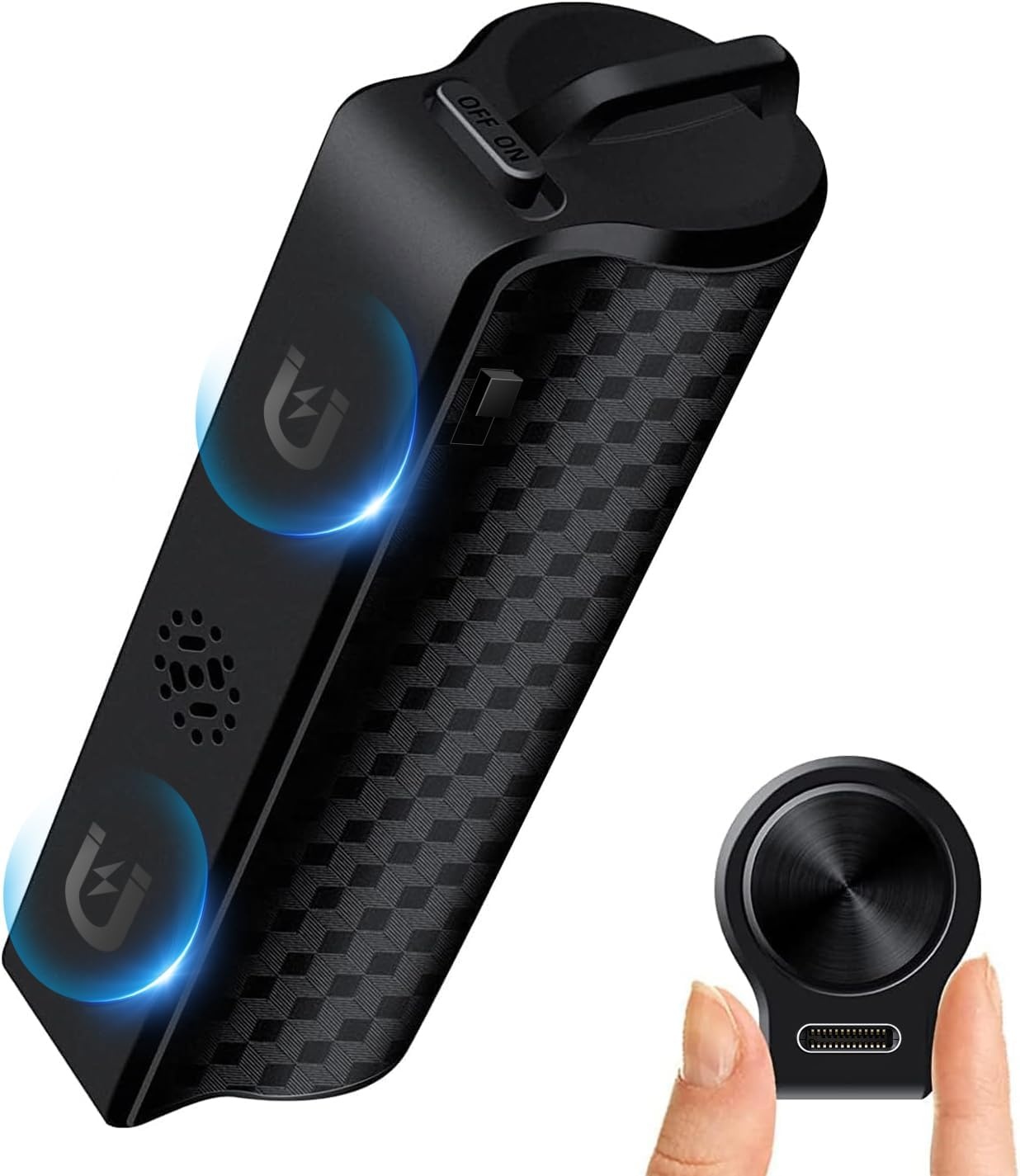 Magnetische spraakrecorder, audio-opnameapparaat met drievoudige ruisonderdrukking. Digitale spraakgestuurde recorder met afspelen, 750 uur opslag en 600 uur batterijtijd voor klasse (64GB zwart)