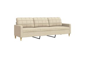 VidaXL Driezitsbank 210 cm Stof Crème - 41% Korting!