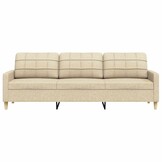 Driezitsbank Crème Stof 210 cm - 35% Korting
