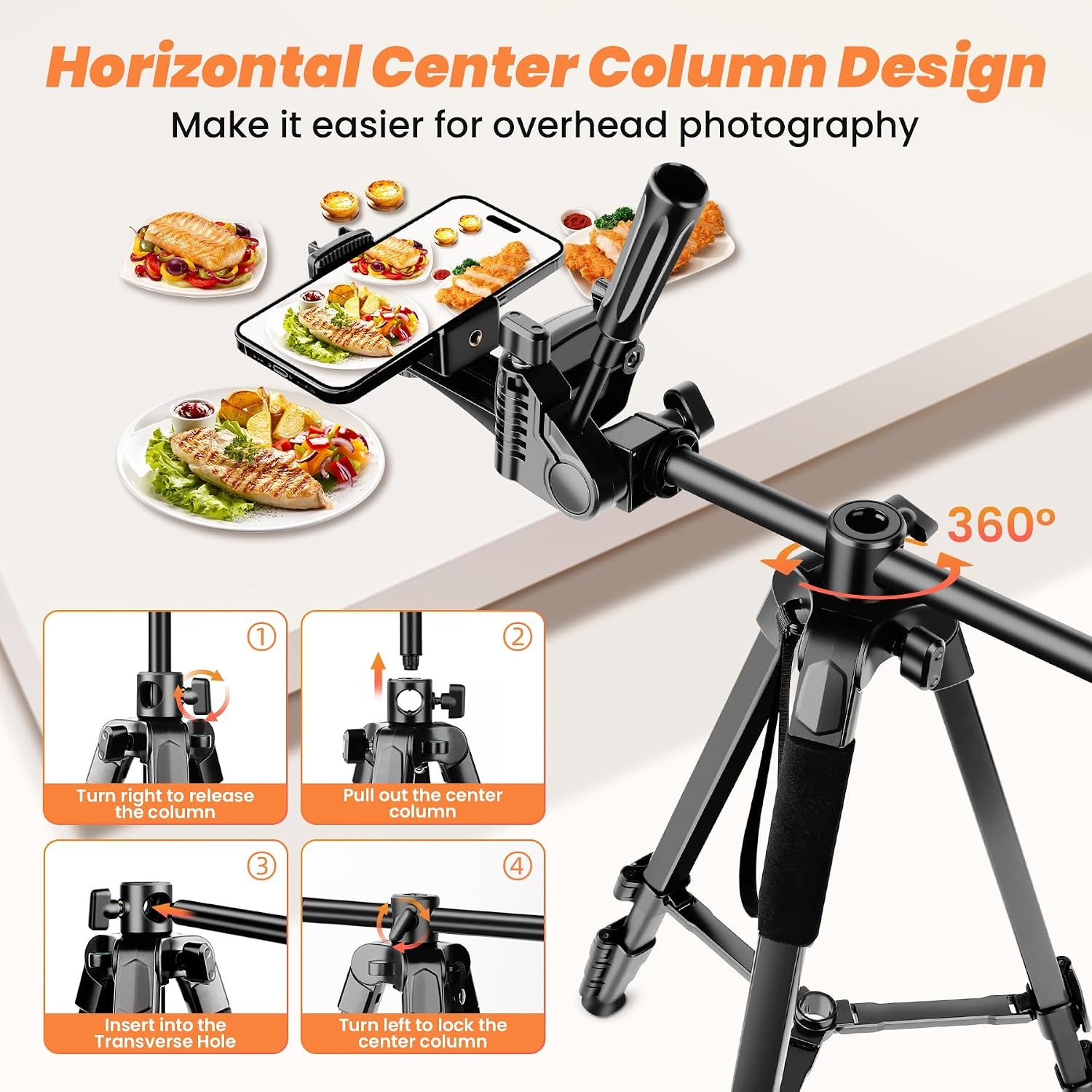 Driepootstatief 190cm Zwart met Telefoonhouder & Afstandsbediening (32% Korting)