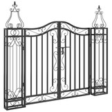 Smeedijzeren Poort Zwart 121x8x100 cm - 54% Korting