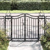 Smeedijzeren Poort Zwart 121x8x100 cm - 54% Korting