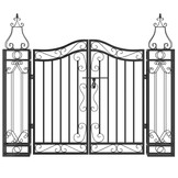 Smeedijzeren Poort Zwart 121x8x100 cm - 54% Korting