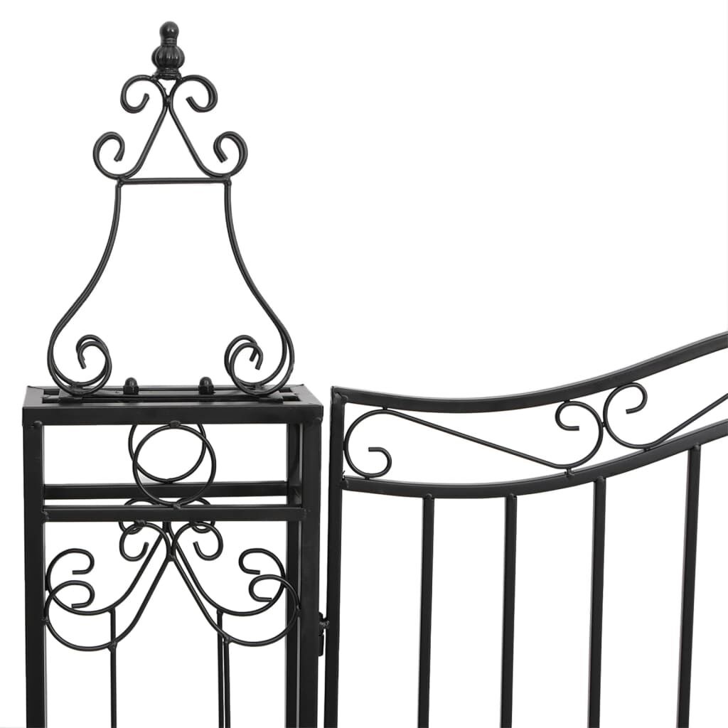 Smeedijzeren Poort Zwart 121x8x100 cm - 54% Korting