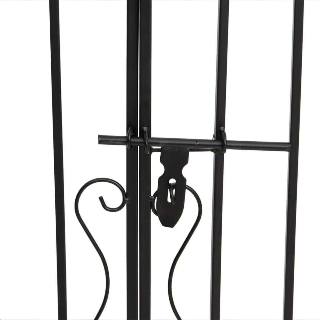Smeedijzeren Poort Zwart 121x8x100 cm - 54% Korting