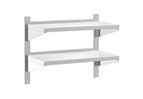 2-laags Wandschap 75x40x60 cm RVS Zilver - 34% Korting