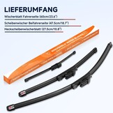 GEARMONSTER Ruitenwisserbladen voor + achter, set van 3, 600 mm/475 mm/275 mm - Maat Für Skoda Yeti Typ 5L 2009-2017