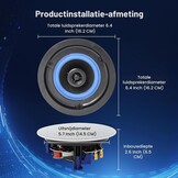Plafondluidsprekers (2x) - Vochtbestendig - 160W Bluetooth Surround Sound - 10.2 cm