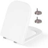 CUQOO Vierkante Toiletbril met Soft-Close en Quick-Release - Wit - 44,5 x 34,5 cm