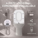 CUQOO Vierkante Toiletbril met Soft-Close en Quick-Release - Wit - 44,5 x 34,5 cm