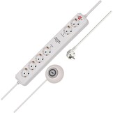 Brennenstuhl Eco-Line Comfort Switch Plus Stekkerdoos, 6-voudig (2 permanente, 4 schakelbare stopcontacten, verlichte voetschakelaar) Single antraciet