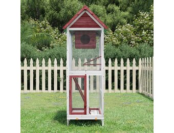 Volière Grenenhout 60x58,5x160 cm Mokkakleurig met 54% Korting