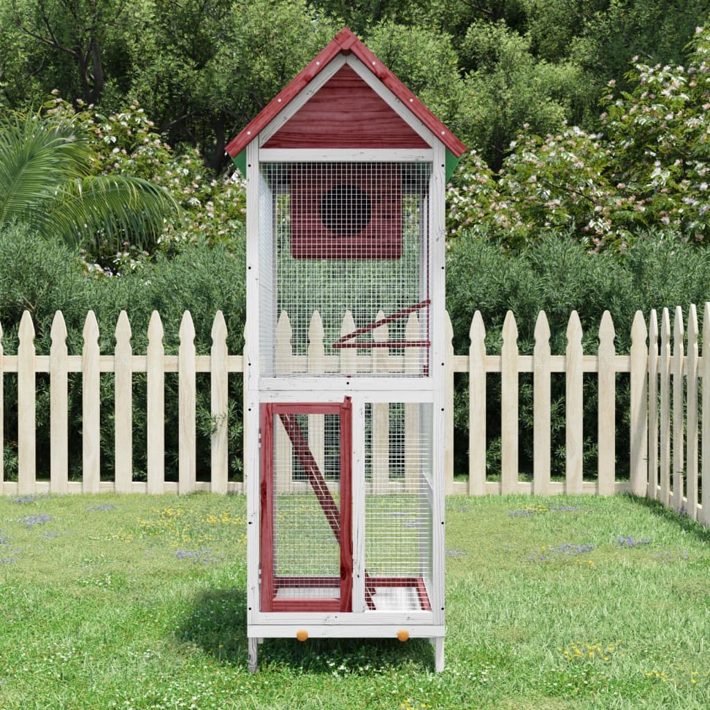 Volière Grenenhout 60x58,5x160 cm Mokkakleurig met 54% Korting