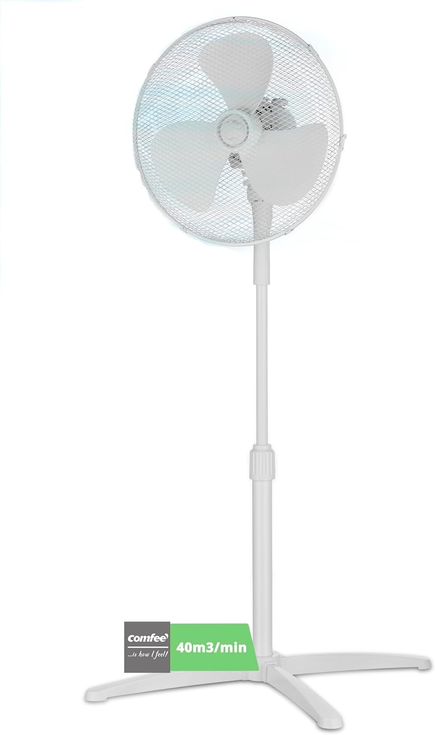 Ventilator 40W met 3 Snelheden & 90° Oscillatie - Wit - 33% Korting