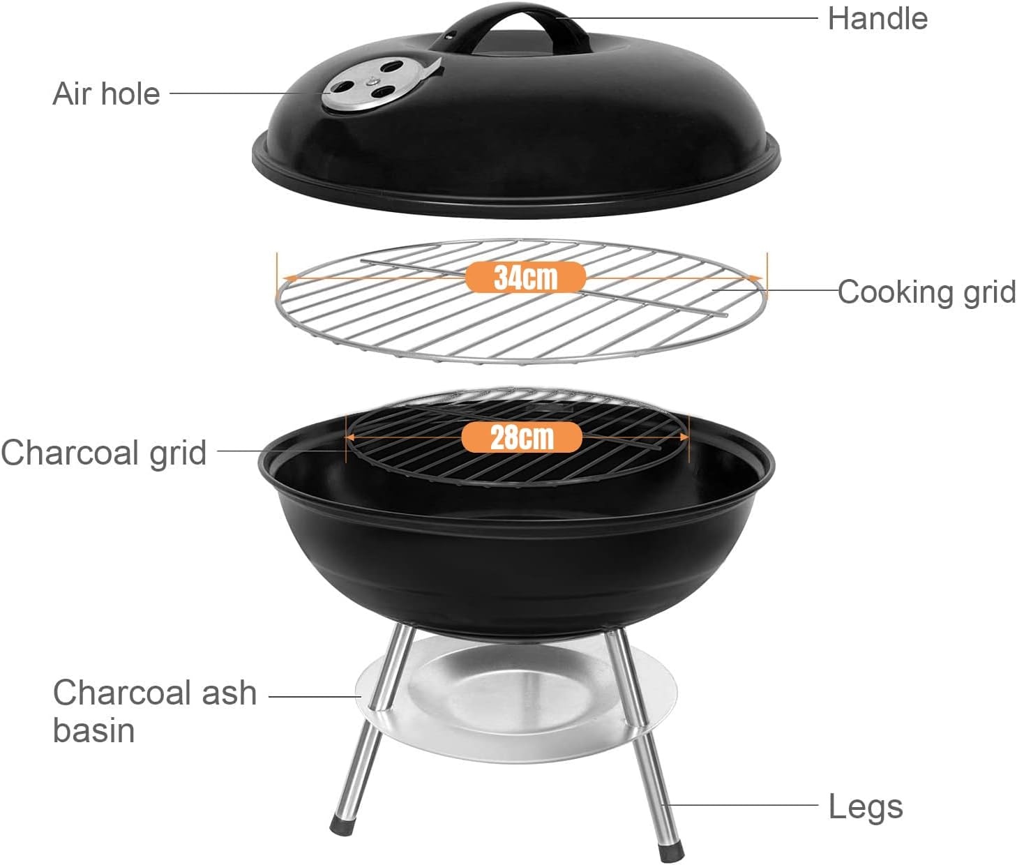 Draagbare Houtskoolgrill - 31% Korting - Camping & Tuin
