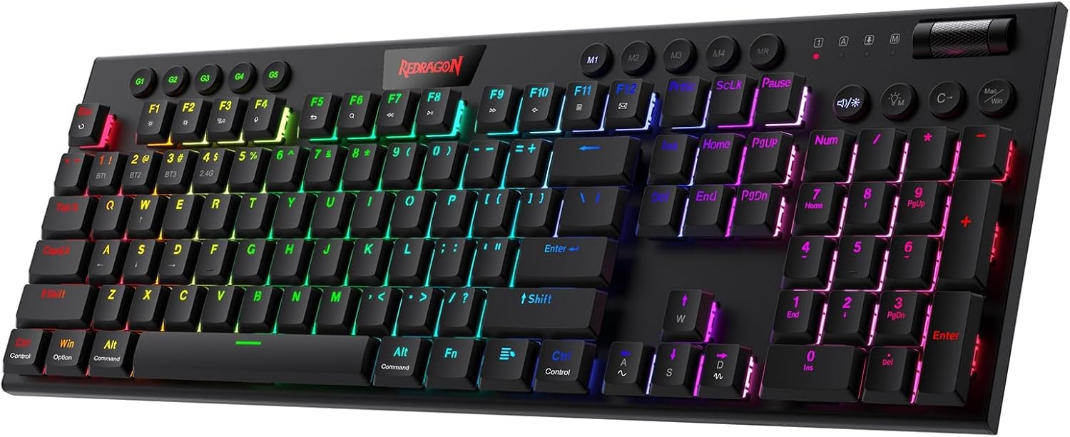 Redragon K618 Mechanisch Gaming Toetsenbord - Draadloos RGB - 34% Korting