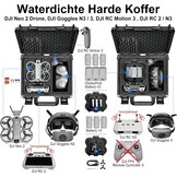 Lekufee Waterdichte Harde Draagtas voor DJI Neo 2 Motion Fly More Combo, DJI RC 2/N3, Goggles N3/3, RC Motion 3 en Accessoires (Alleen Case)