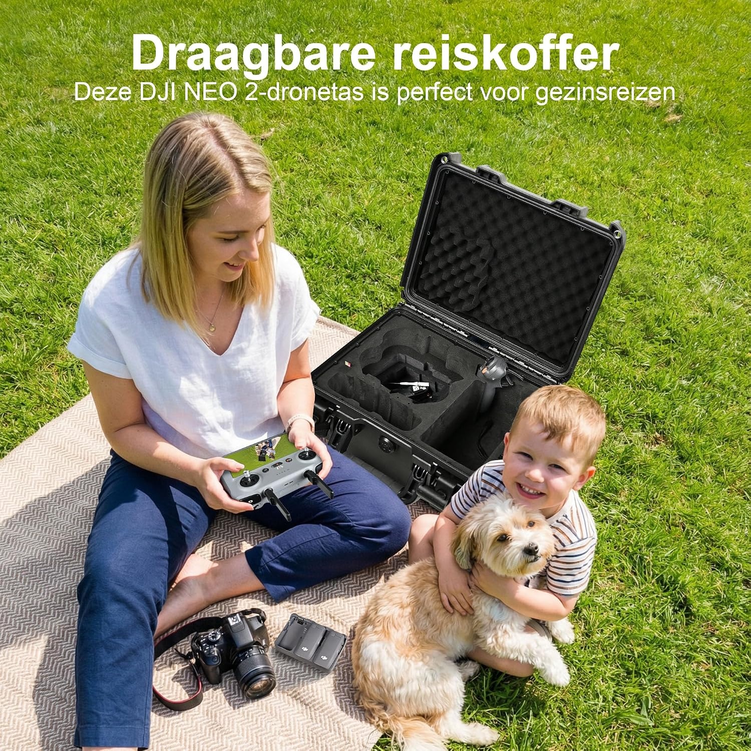 Lekufee Waterdichte Harde Draagtas voor DJI Neo 2 Motion Fly More Combo, DJI RC 2/N3, Goggles N3/3, RC Motion 3 en Accessoires (Alleen Case)