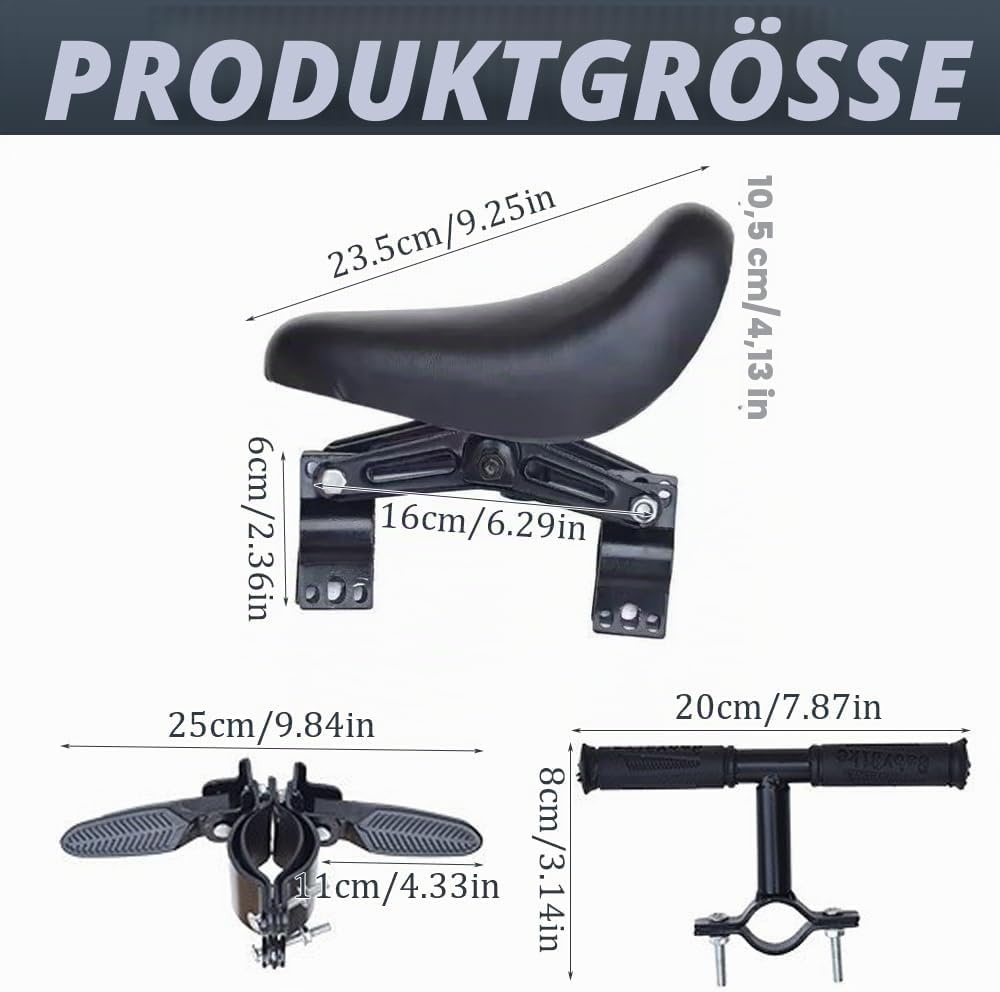 Mineup Kinderfietszitje voorop - Verstelbaar mountainbike zitje - Kleur: Stil 4 - Maat: M