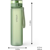 Vinsun Sportwaterfles - 1000 ml - Lichtgroen - BPA-vrij