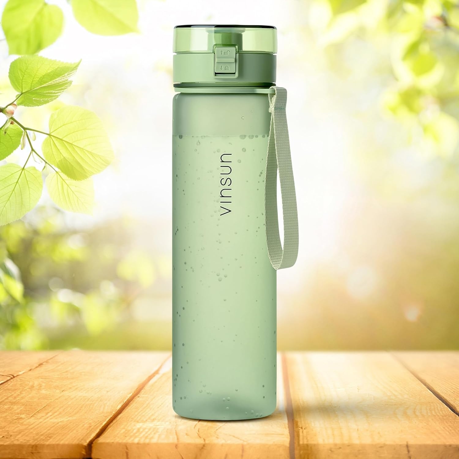 Vinsun Sportwaterfles - 1000 ml - Lichtgroen - BPA-vrij