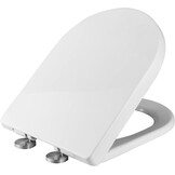 Ibergrif M41001 D-vorm Toiletdeksel Softclose Quick Release WC-bril Verstelbare bril Scharnieren Eenvoudige Reiniging Algemeen Doel Wit Toiletbril