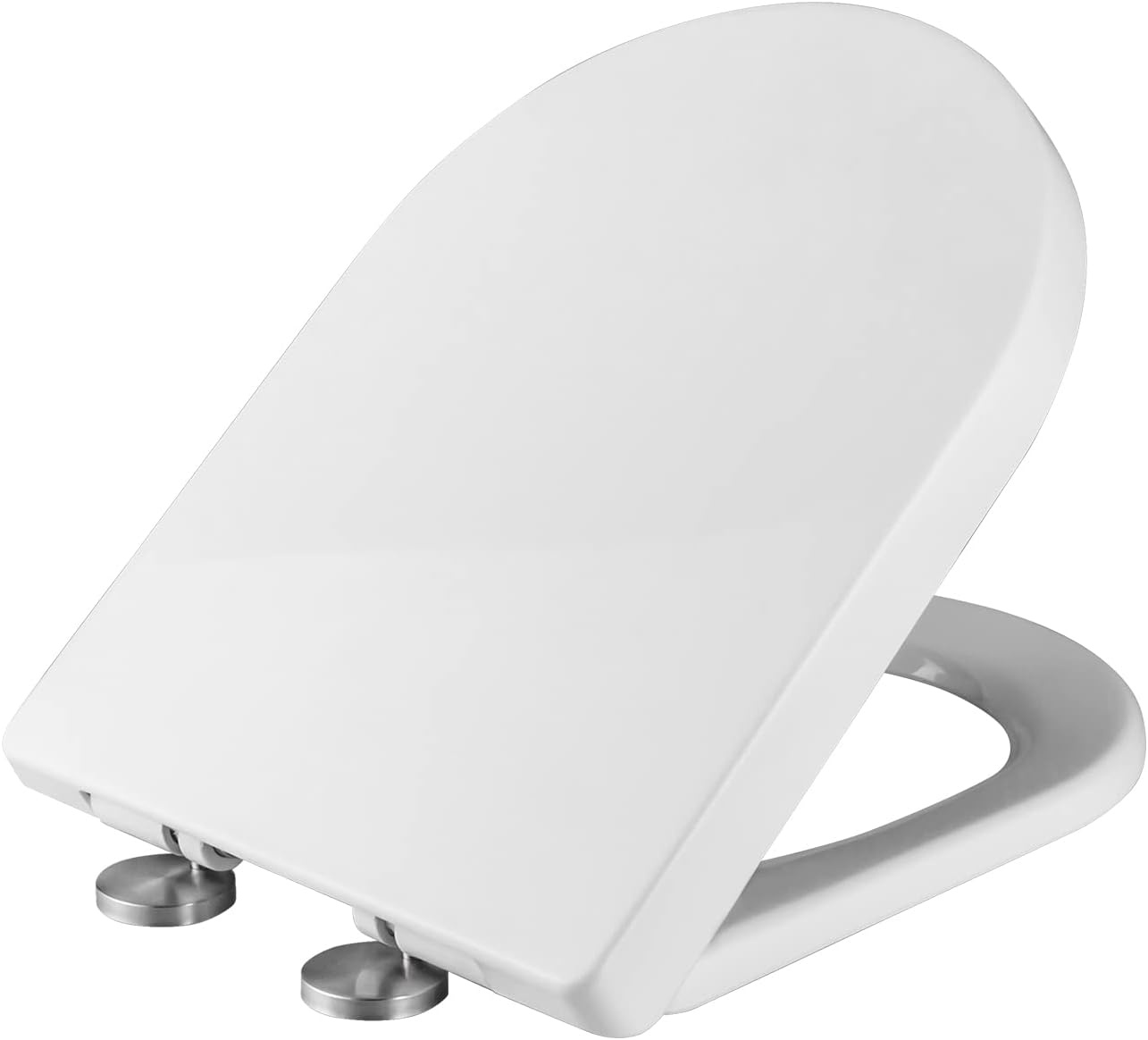 Ibergrif M41001 D-vorm Toiletdeksel Softclose Quick Release WC-bril Verstelbare bril Scharnieren Eenvoudige Reiniging Algemeen Doel Wit Toiletbril