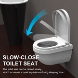 Ibergrif M41001 D-vorm Toiletdeksel Softclose Quick Release WC-bril Verstelbare bril Scharnieren Eenvoudige Reiniging Algemeen Doel Wit Toiletbril