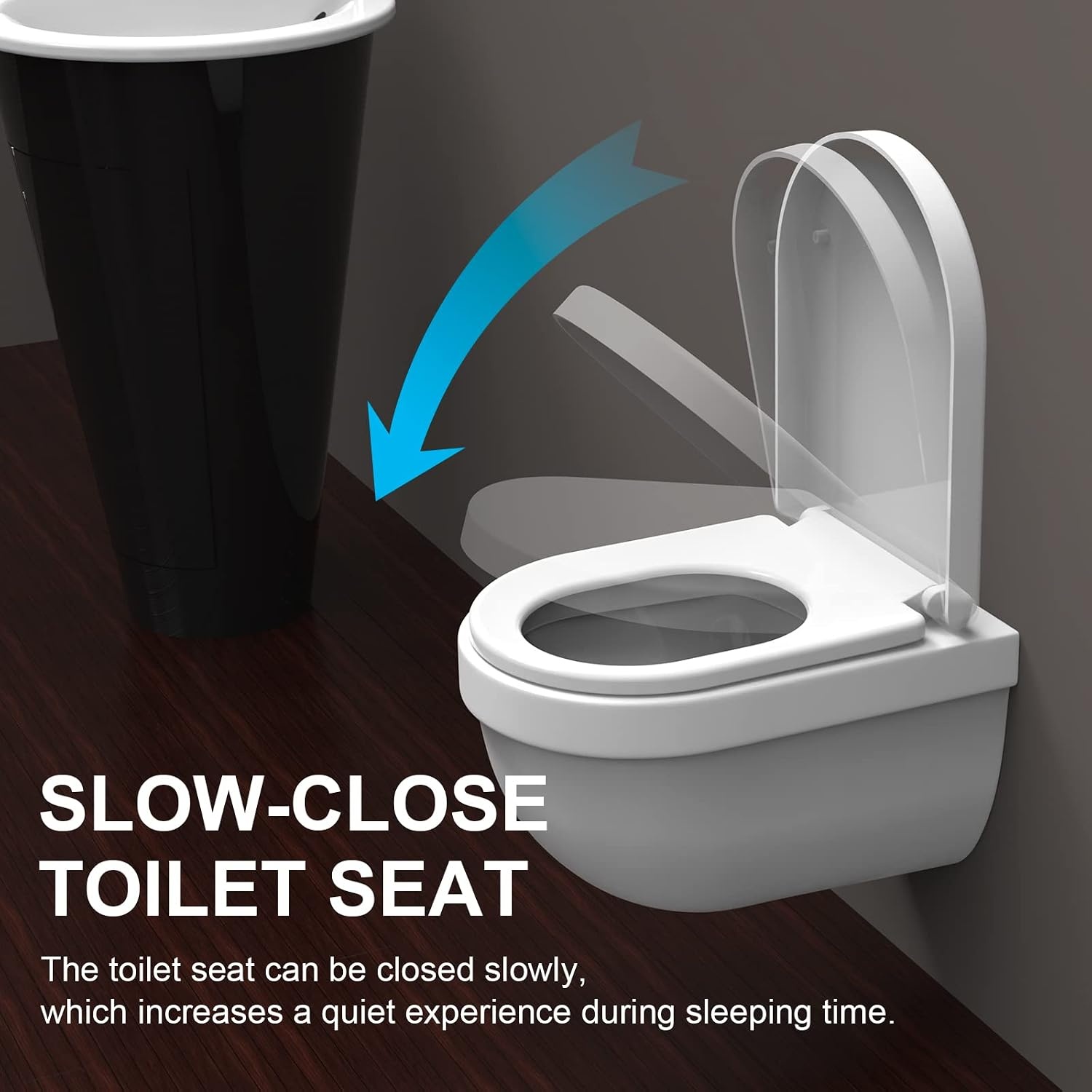 Ibergrif M41001 D-vorm Toiletdeksel Softclose Quick Release WC-bril Verstelbare bril Scharnieren Eenvoudige Reiniging Algemeen Doel Wit Toiletbril