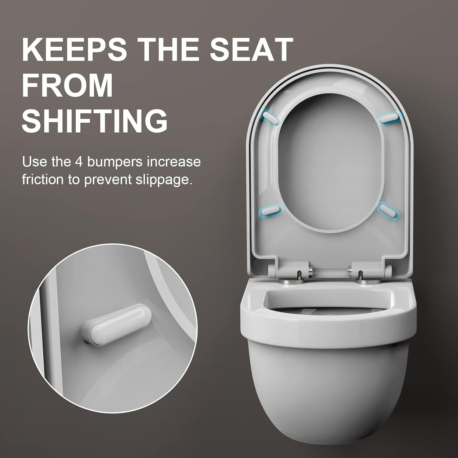 Ibergrif M41001 D-vorm Toiletdeksel Softclose Quick Release WC-bril Verstelbare bril Scharnieren Eenvoudige Reiniging Algemeen Doel Wit Toiletbril