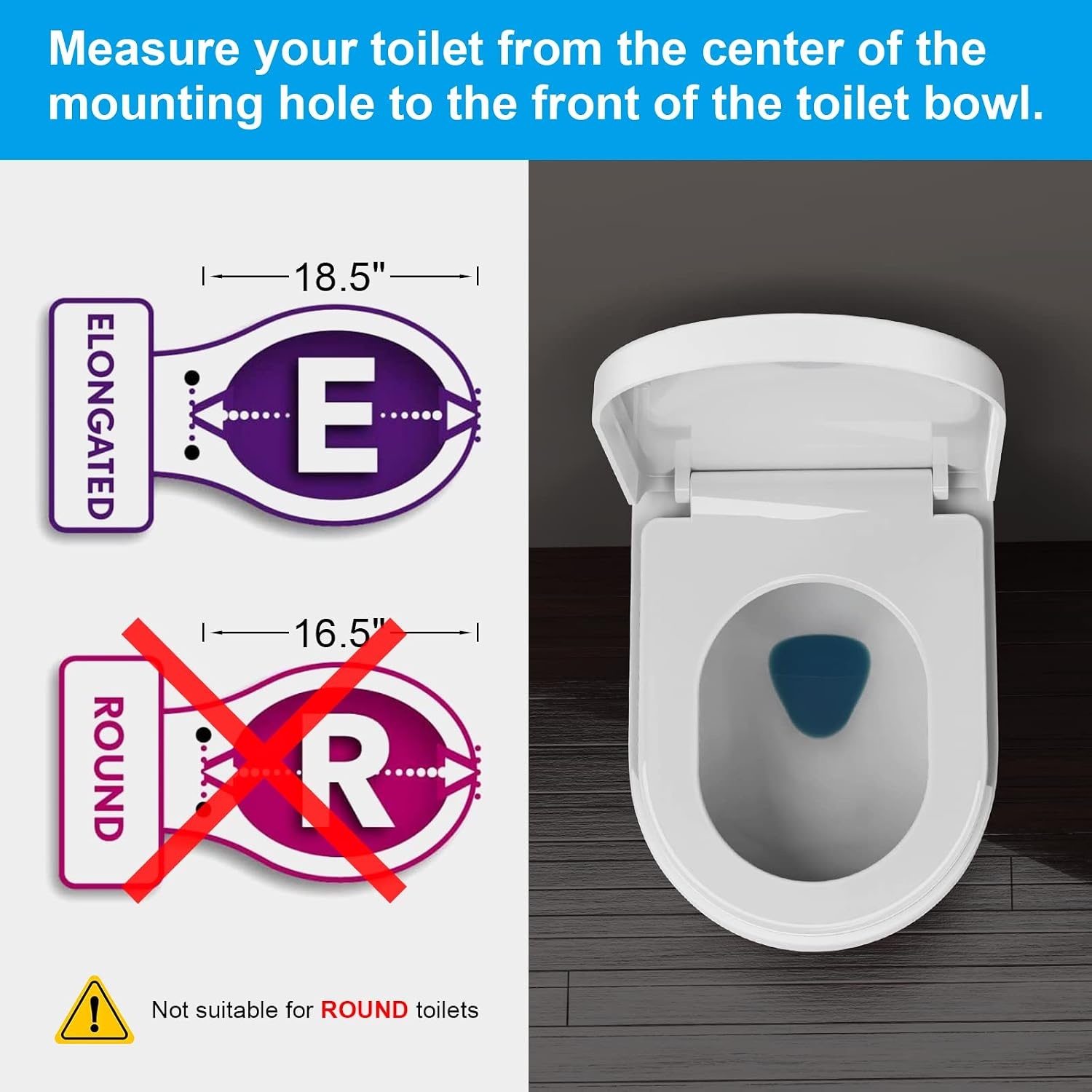 Ibergrif M41001 D-vorm Toiletdeksel Softclose Quick Release WC-bril Verstelbare bril Scharnieren Eenvoudige Reiniging Algemeen Doel Wit Toiletbril