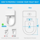 Ibergrif M41001 D-vorm Toiletdeksel Softclose Quick Release WC-bril Verstelbare bril Scharnieren Eenvoudige Reiniging Algemeen Doel Wit Toiletbril
