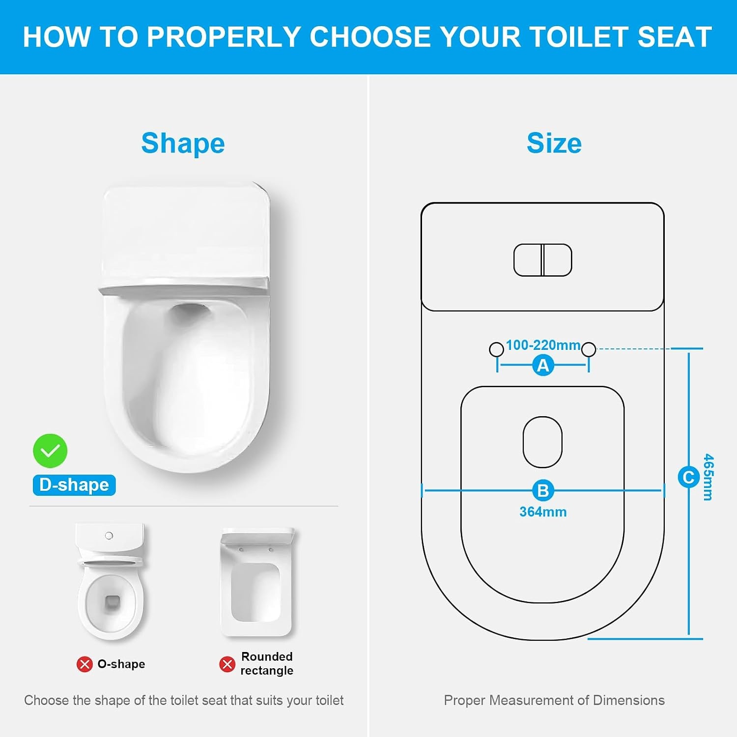 Ibergrif M41001 D-vorm Toiletdeksel Softclose Quick Release WC-bril Verstelbare bril Scharnieren Eenvoudige Reiniging Algemeen Doel Wit Toiletbril