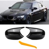 TTCR-II 2 stuks compatibel met achteruitkijkspiegelafdekking BMW 3-serie E90 E91 E92 E93 LCI zijspiegelbehuizing links en rechts E87 E81 E82 E88 LCI(glanzend zwart)
