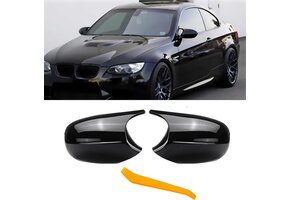 Zijspiegelkappen Glanzend Zwart Set van 2, 45% Korting! Geschikt voor BMW 1 Serie E87 E81 E82 E88 LCI & 3 Serie E90 E91 E92 E93 LCI