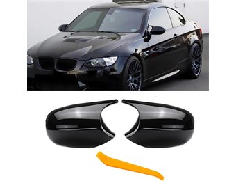 TTCR-II 2 stuks compatibel met achteruitkijkspiegelafdekking BMW 3-serie E90 E91 E92 E93 LCI zijspiegelbehuizing links en rechts E87 E81 E82 E88 LCI(glanzend zwart)