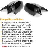 TTCR-II 2 stuks compatibel met achteruitkijkspiegelafdekking BMW 3-serie E90 E91 E92 E93 LCI zijspiegelbehuizing links en rechts E87 E81 E82 E88 LCI(glanzend zwart)